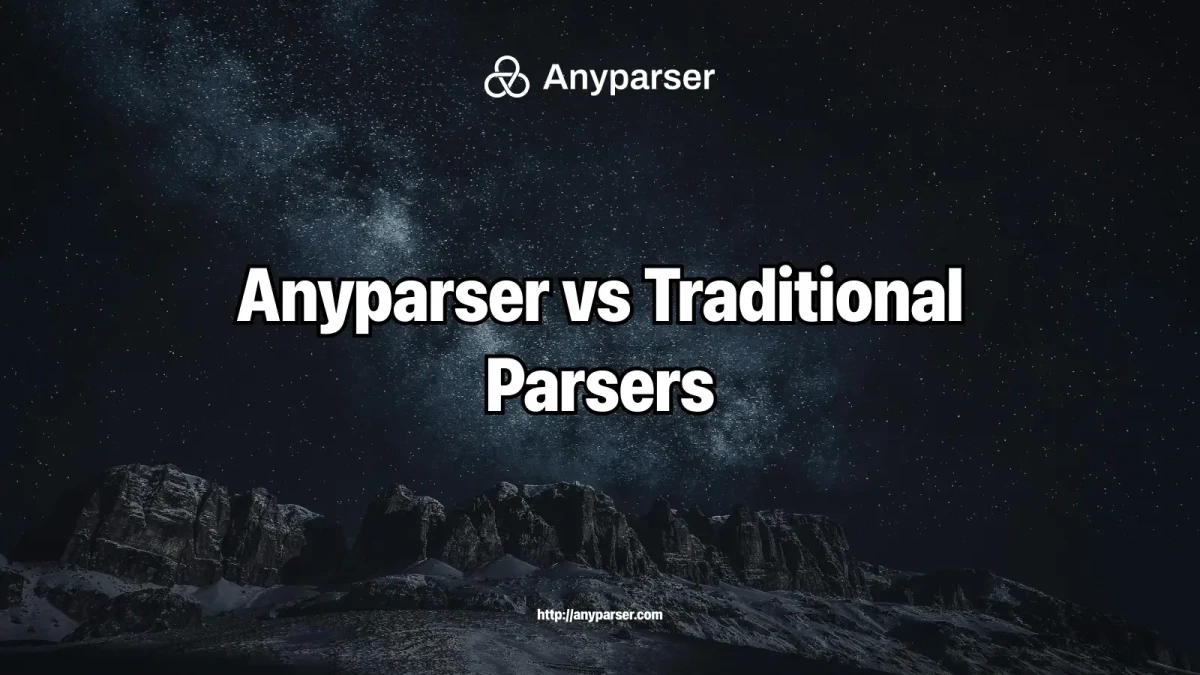 A comparison of Anyparser and traditional parsing techniques, focusing on cost-effectiveness, efficiency, and the advantages of the pay-per-use model.